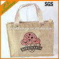 100% natürliche Jute Shopping Handtasche mit Cartoon-Logo